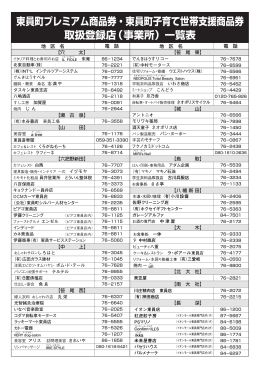 東員町プレミアム商品券・東員町子育て世帯支援商品券 取扱登録店