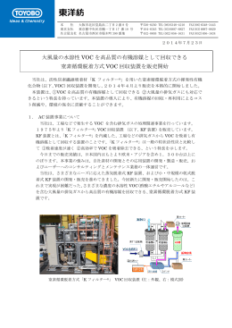 大風量の水溶性VOC を高品質の有機溶媒として回収できる