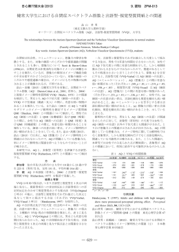 健常大学生における自閉症スペクトラム指数と言語型