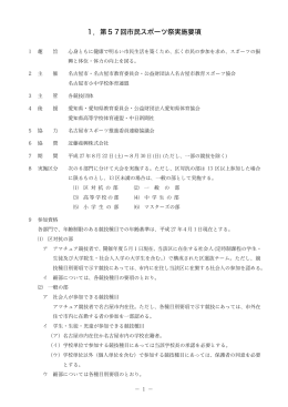 1．第57回市民スポーツ祭実施要項