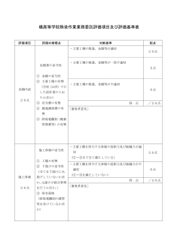 業務委託評価項目及び評価基準表