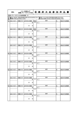 京 都 府 大 会 参 加 申 込 書