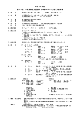 平成25年度 第26回 千葉県特別支援学校 中学部スポーツ大会 大会要項