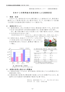 日本ナシの降雨後の溶液受粉による着果安定（PDF：426KB）
