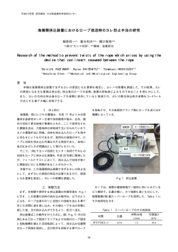 海藻類挟込装置におけるロープ捻送時のヨレ防止手法の研究 Research