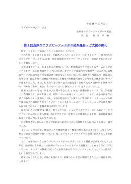 第 7 回島原タグラグビーフェスタの結果報告・ご支援の御礼
