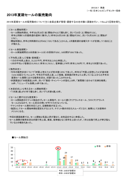 2013年夏期セールの販売動向 - 日本ショッピングセンター協会