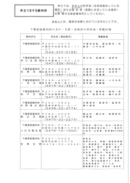 千葉家庭裁判所本庁・支部・出張所の所在地・管轄区域