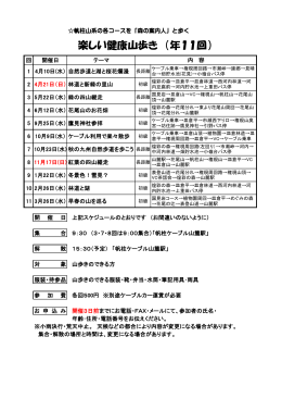 楽しい健康山歩き （年11回）