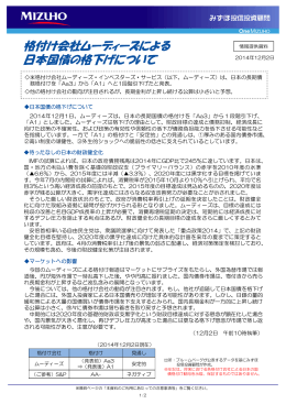 格付け会社ムーディーズによる日本国債の格下げについて（PDF/237KB）
