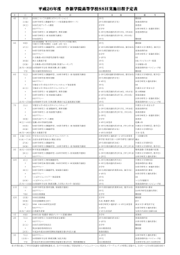 平成26年度 作新学院高等学校SSH実施日程予定表