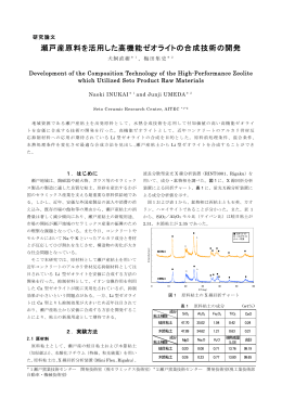 瀬戸産原料を活用した高機能ゼオライトの合成技術の開発（PDF: 800.4
