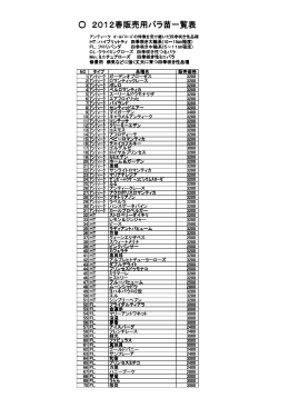 2012春販売用バラ苗一覧表