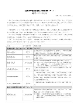 主要データベース一覧