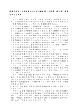 （日本国憲法の改正手続に関する法律）改正案の廃案 を求める声明