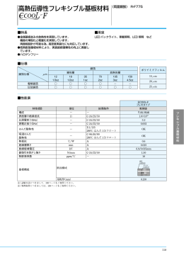 高熱伝導性フレキシブル基板材料（両面銅張） R-F775