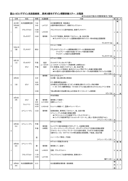 富山・ミラノデザイン交流倶楽部 欧州3都市デザイン視察研修ツアー 日程表