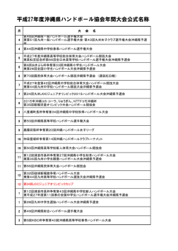 平成27年度沖縄県ハンドボール協会年間大会公式名称