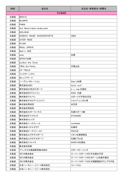 地域 会社名 支店名・事業部名・部署名 【北海道】