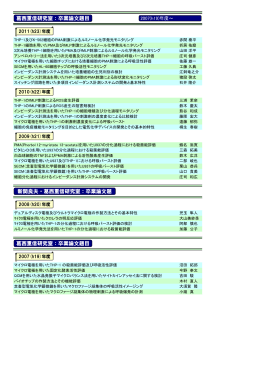 葛西重信研究室：卒業論文題目 新関良夫・葛西重信研究室：卒業論文題