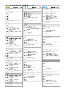 授業日数；16日 授業日数；18日 授業日数；21日