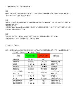 - TPM1000PR プリンター充電  法 - [1] 付属の AC アダプターを接続した