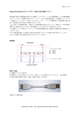 GALAXY Tab SC-01C USB充電について