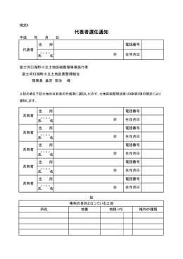 代表者選任通知