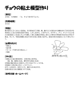 チョウの粘土模型作り