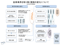 証券業界を取り巻く環境の変化について