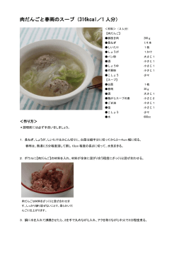 肉だんごと春雨のスープ（316kcal／1 人分）