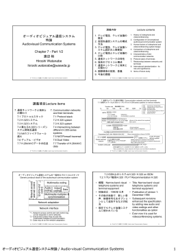オーディオビジュアル通信システム特論 / Audio