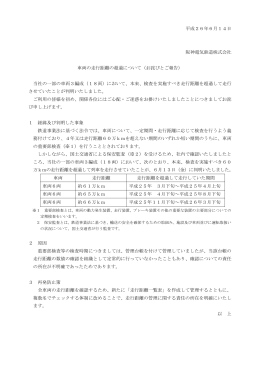 平成26年6月14日 阪神電気鉄道株式会社 車両の走行距離の超過