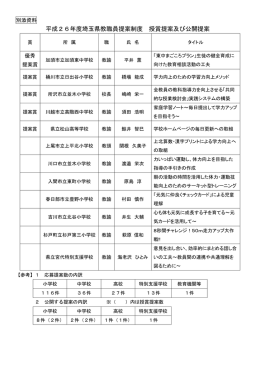 平成26年度埼玉県教職員提案制度 授賞提案及び公開提案（PDF