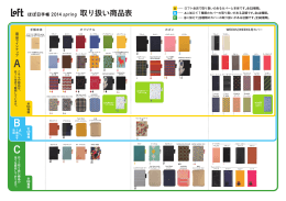 Loft ほぼ日手帳 2014 spring 取り扱い商品表