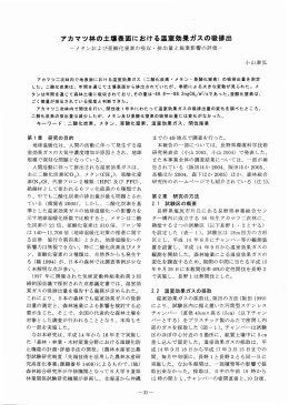 アカマツ林の土壇表面における温室効果ガスの吸排出