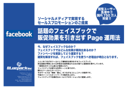 話題のフェイスブックで 販促効果を引き出す Page 運用法