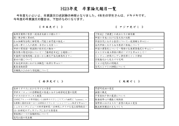H23年度 卒業論文題目一覧