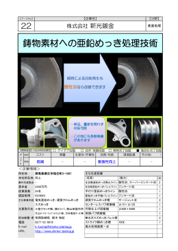 鋳物素材への亜鉛めっき処理技術（PDF形式:340KB）