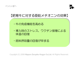 【肥育牛に対する亜鉛メチオニンの効果】