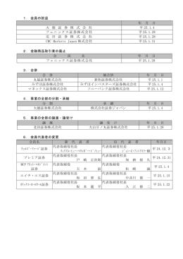 1． 会員の脱退 年 月 日 大 徳 証 券 株 式 会 社 平 25.1.4 フェニックス