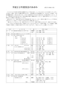 平成22年度栄光のあゆみ
