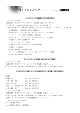 【経営コンサルティング コース別支援内容】