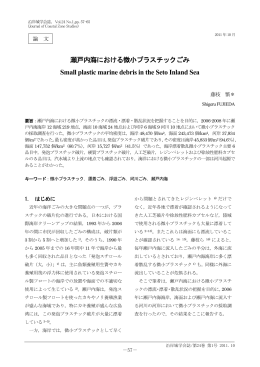 瀬戸内海における微小プラスチックごみ Small plastic
