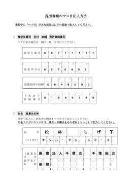 提出書類のマス目記入方法（PDF：181KB）