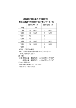 壺阪山駅&hArr; 壺阪寺間 イベント期間中臨時ダイヤ