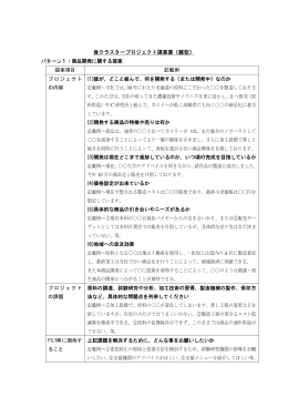 食クラスタープロジェクト提案書（雛型）