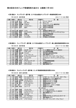 第29回全日本ジュニア馬場馬術大会2012 出番表（7月16日）