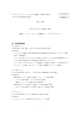 中嶋 直敏 溶解カーボンナノチューブ高機能ナノシステムのデザイン §1