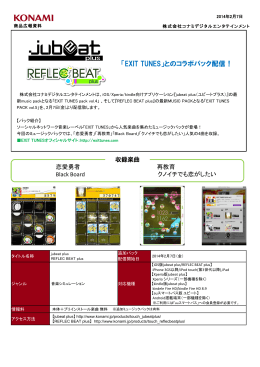 『jubeat plus（ユビートプラス）』『REFLEC BEAT plus』にて